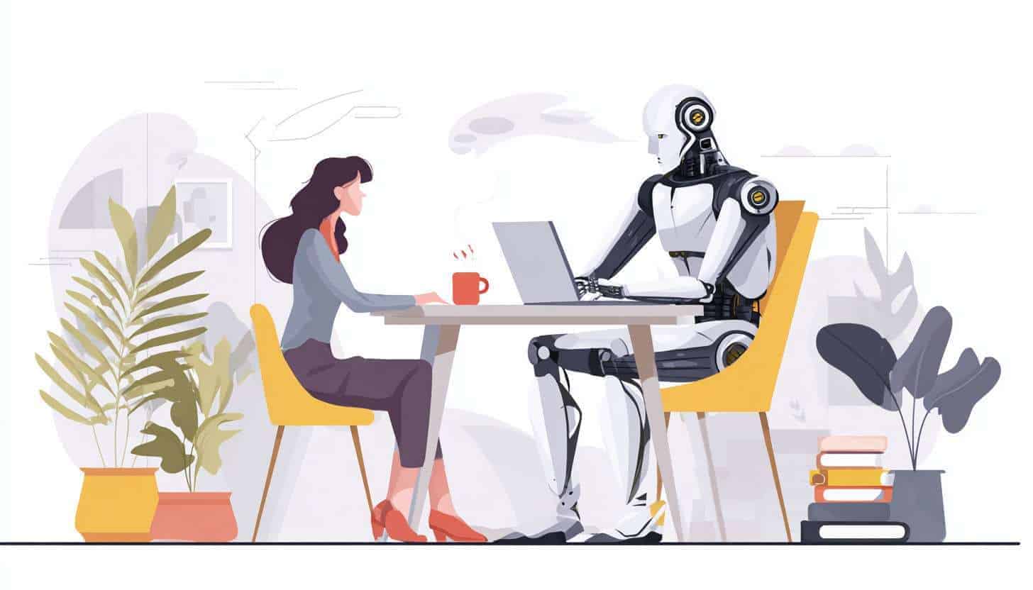 AI writing tool generating text on screen