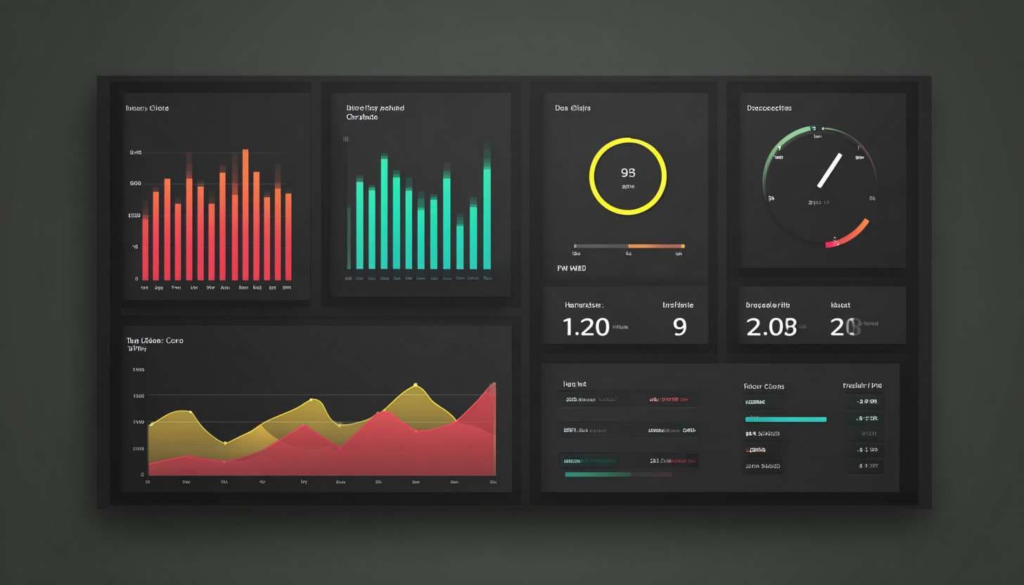 Dashboard showing measurable business goals and metrics
