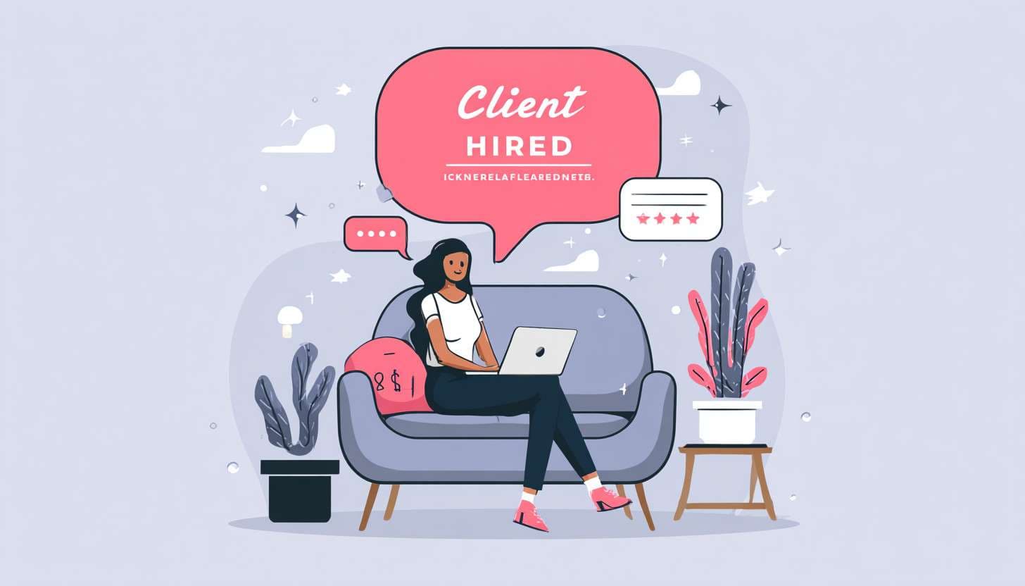 Sample Upwork proposal on a freelancer’s laptop screen