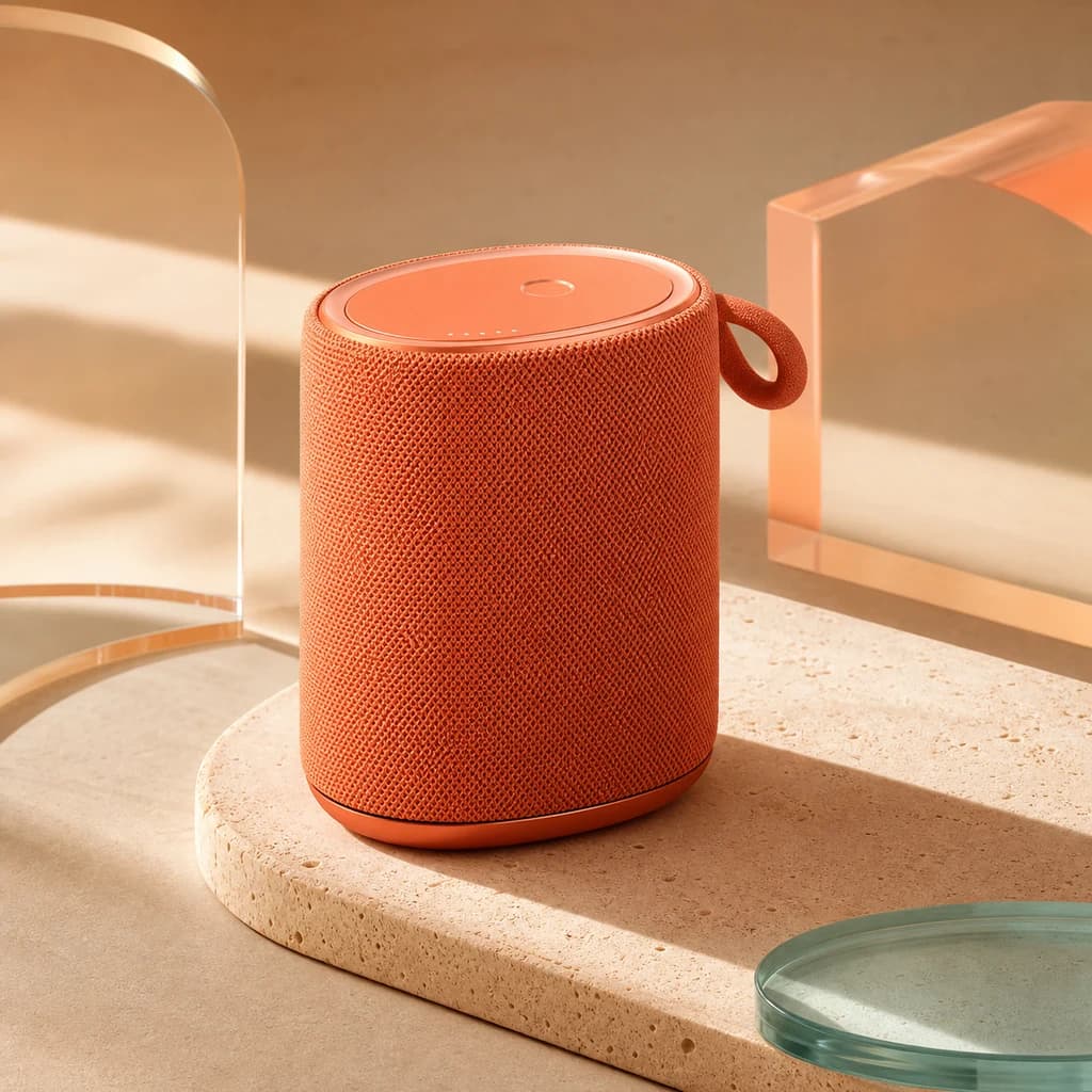Coral wireless speaker product campaign created with DrawThis