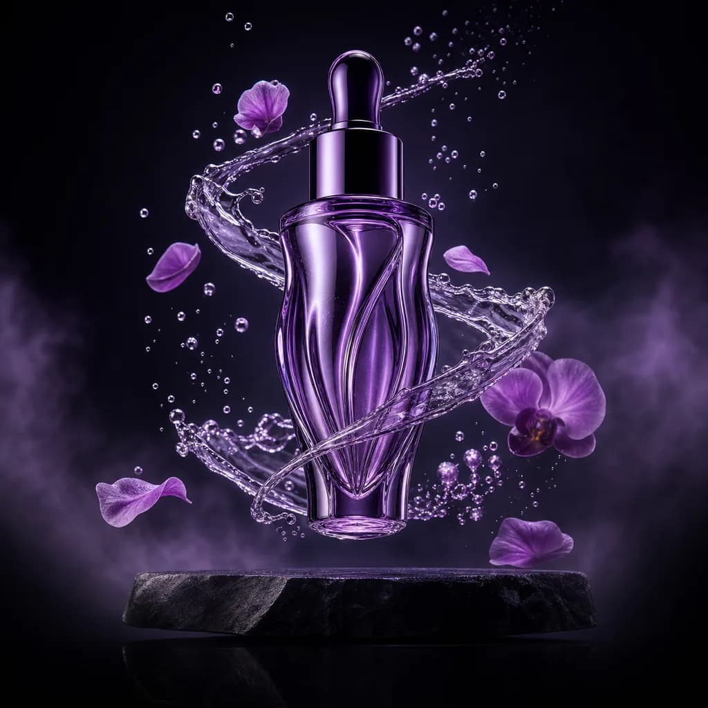 Luxury skincare product campaign created with DrawThis