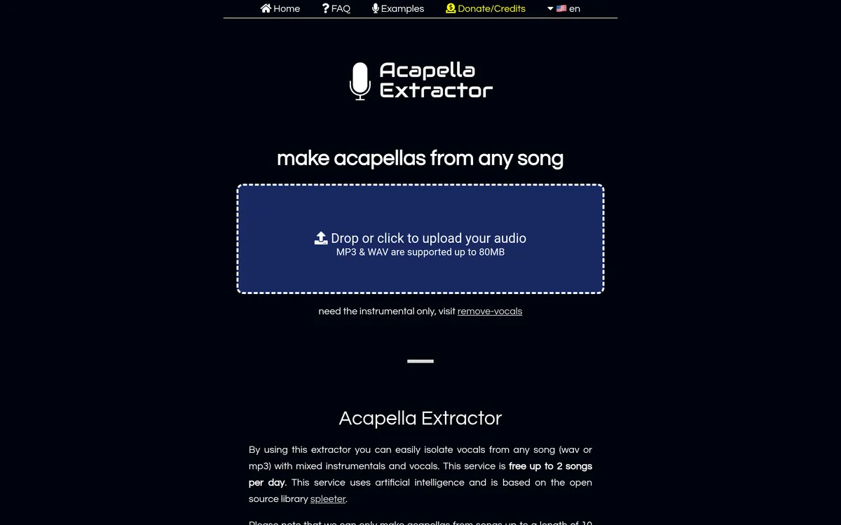 Acapella Extractor screenshot