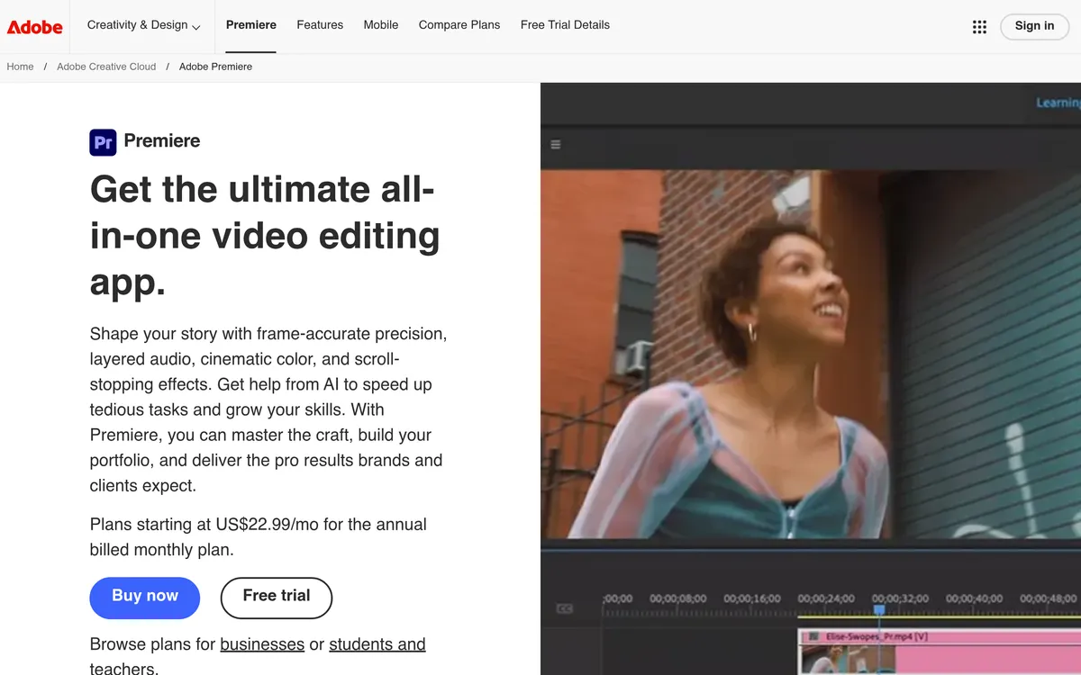 Adobe Premiere screenshot