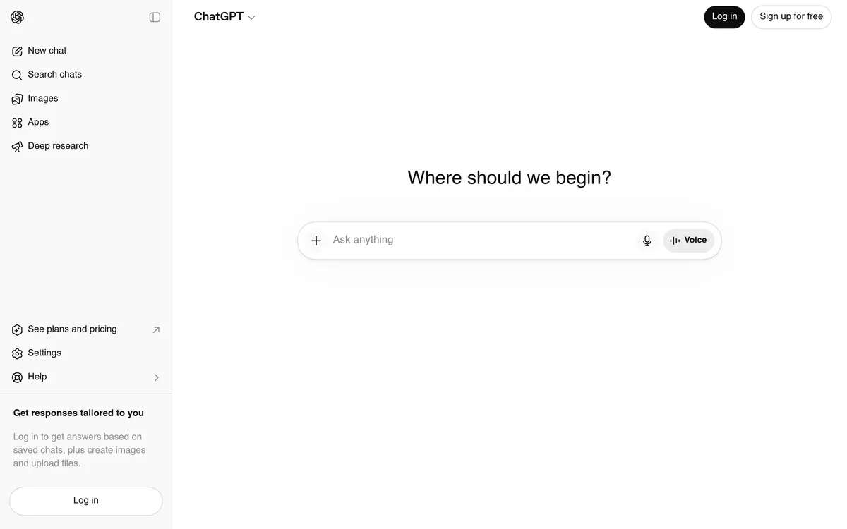 ChatGPT screenshot