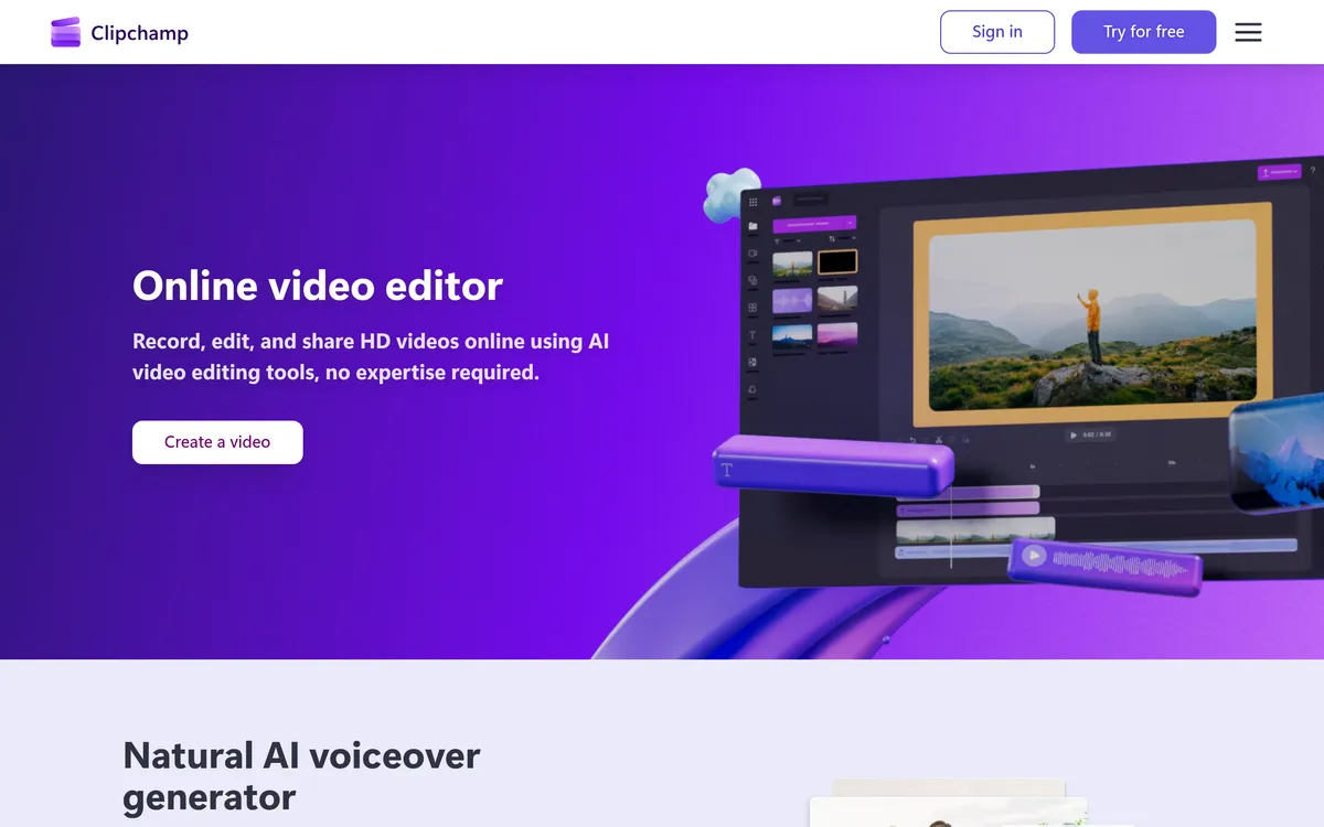 Clipchamp screenshot