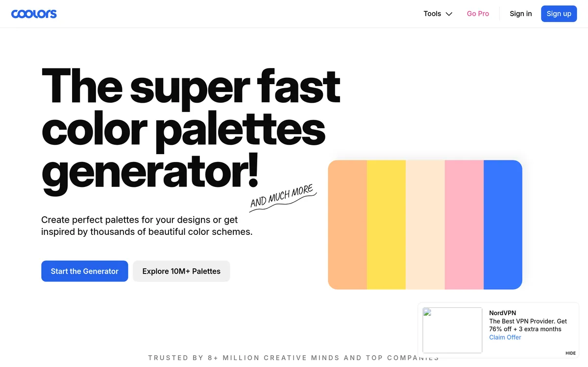 Coolors screenshot