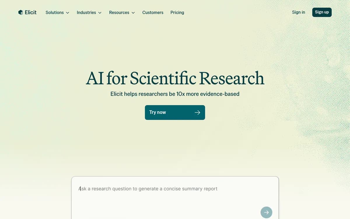 Elicit screenshot