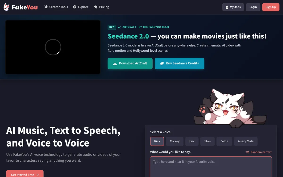 FakeYou screenshot