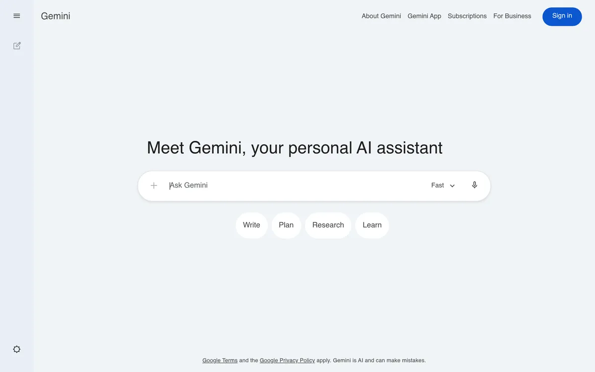Google Gemini screenshot
