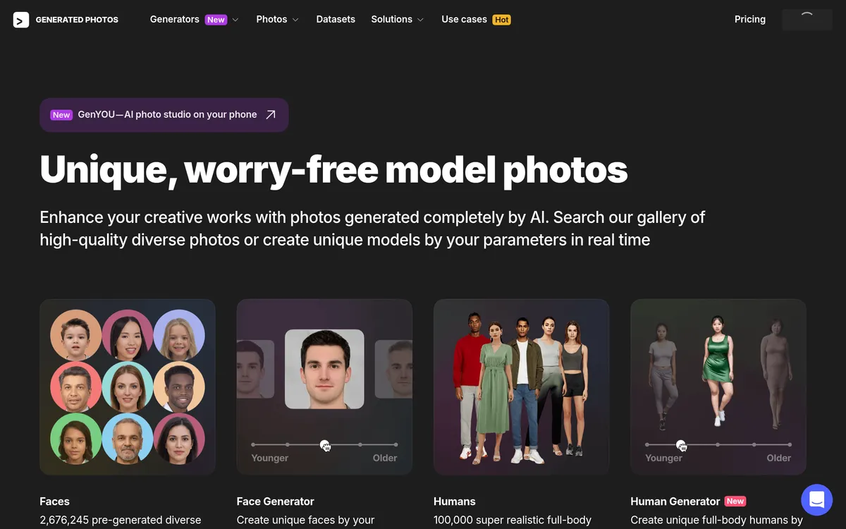 Generated Photos screenshot
