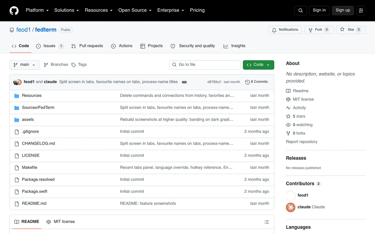 FedTerm screenshot