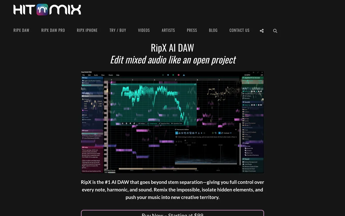 RipX AI DAW screenshot