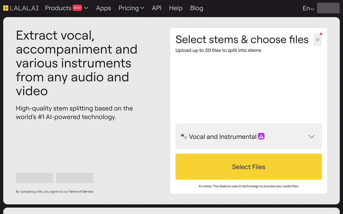 LALAL.AI screenshot