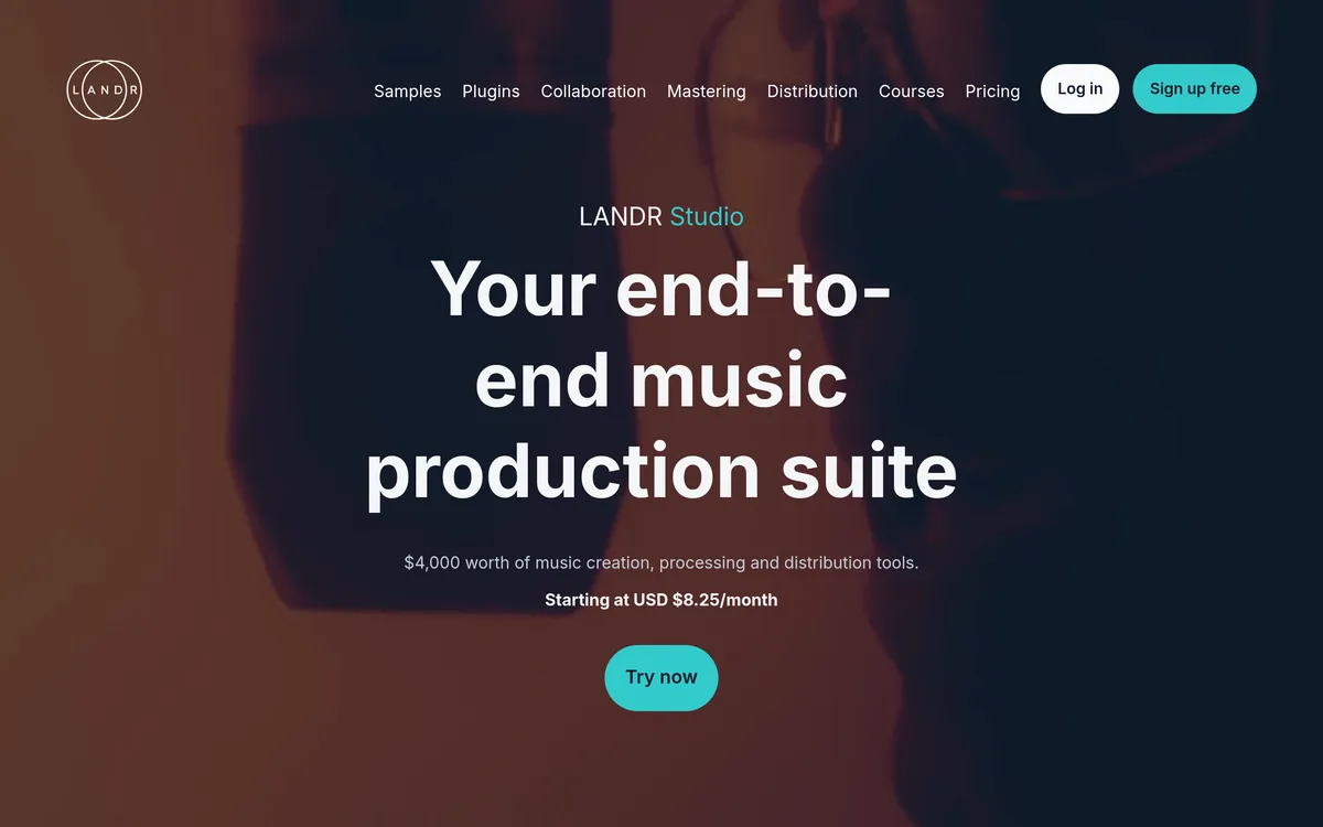 LANDR screenshot
