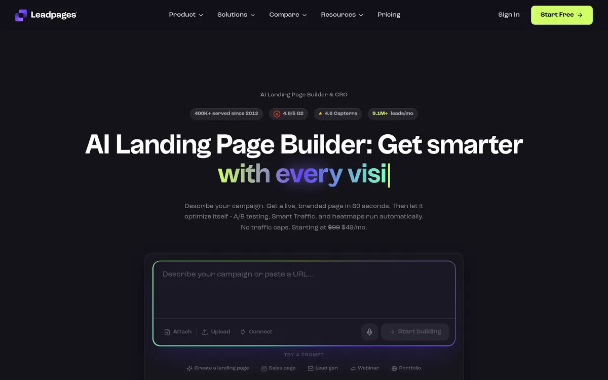 Leadpages screenshot