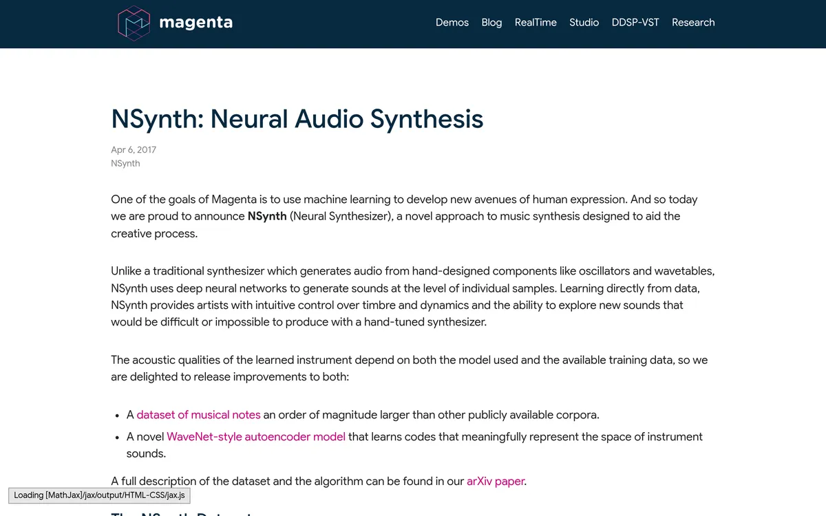 NSynth screenshot
