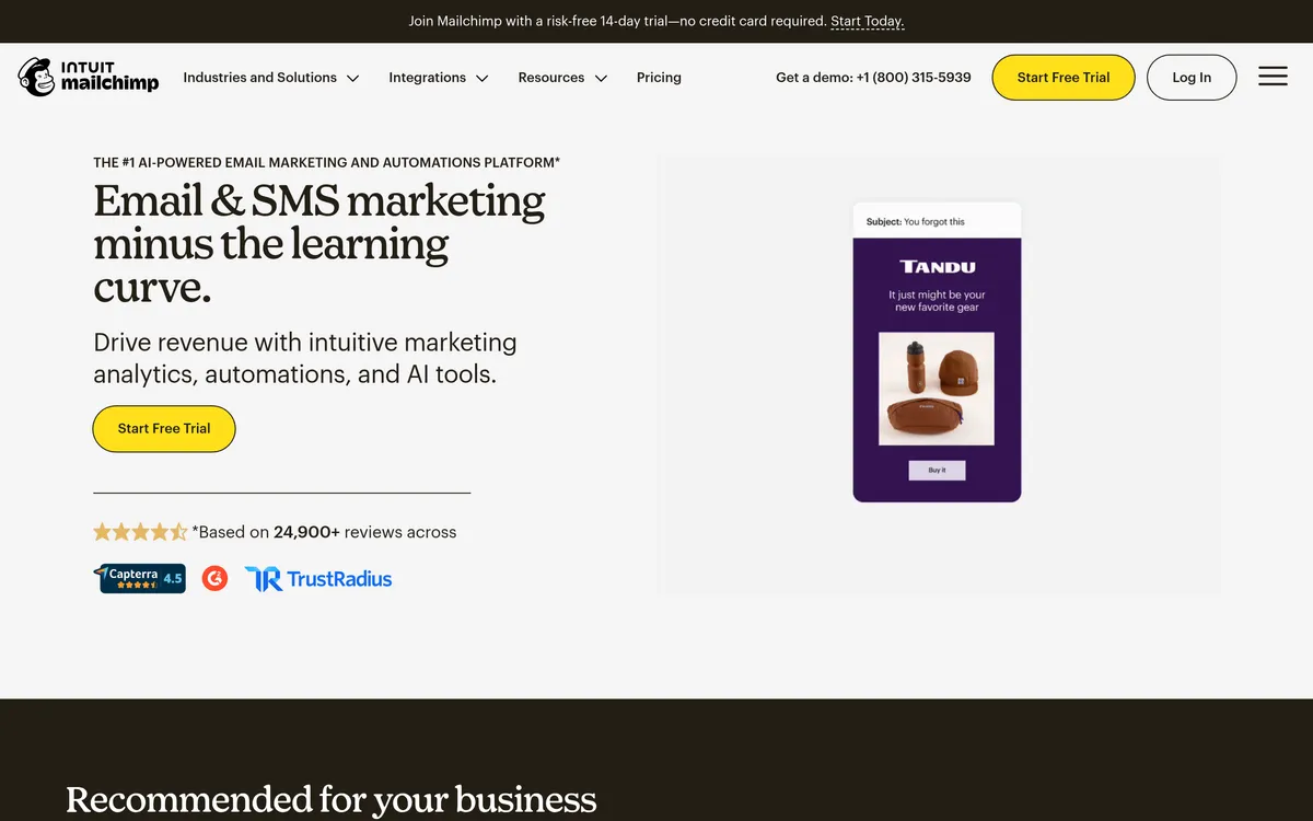 Mailchimp screenshot