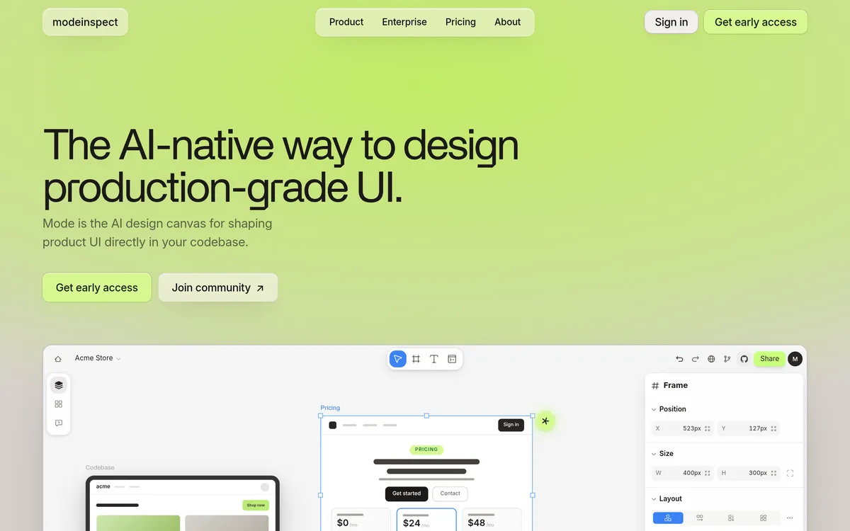 Modeinspect screenshot