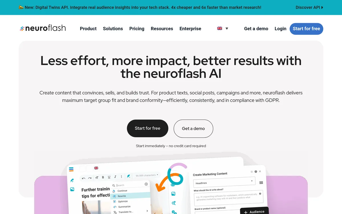 neuroflash screenshot