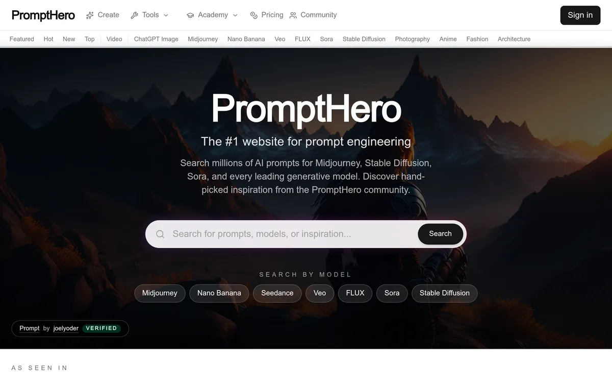 PromptHero screenshot