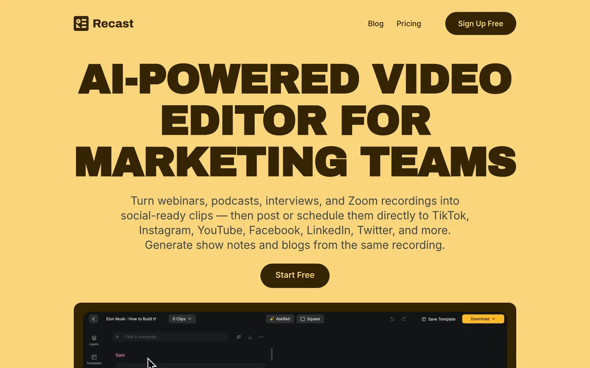 Recast Studio screenshot