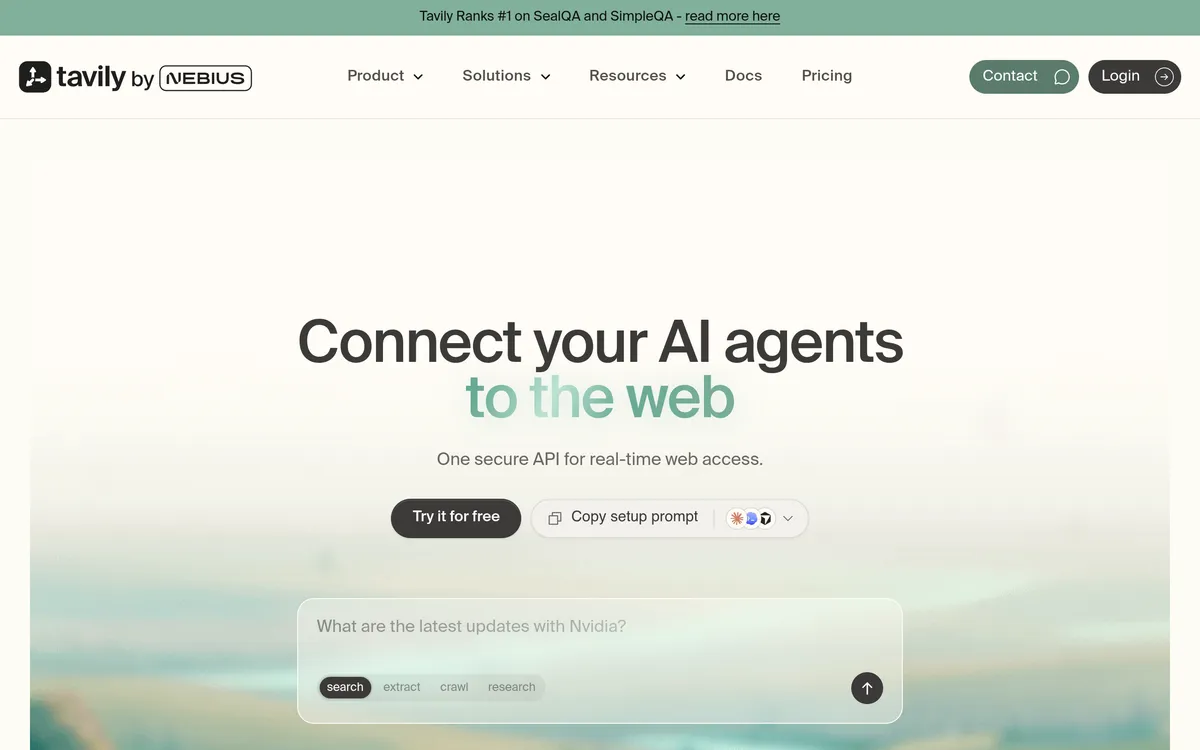 Tavily screenshot