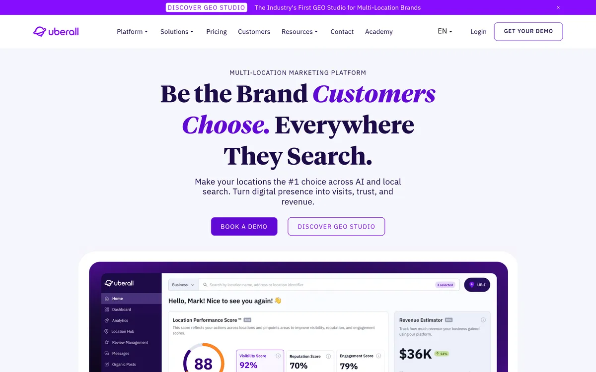 Uberall screenshot