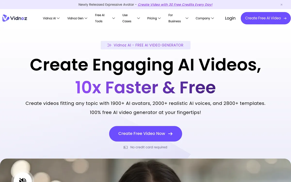 Vidnoz AI Video Generator screenshot