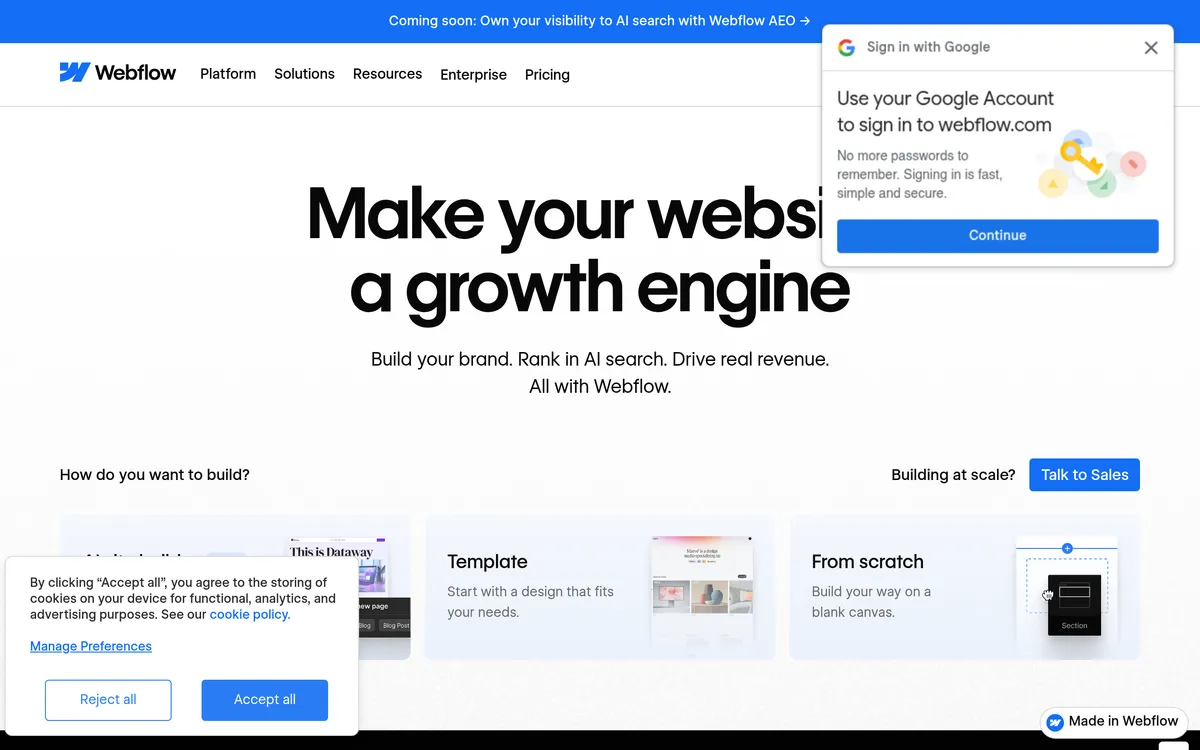 Webflow screenshot