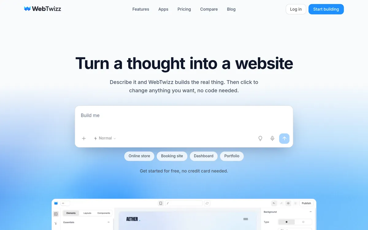Webtwizz screenshot