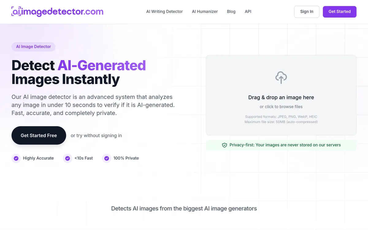 AI Image Detector screenshot