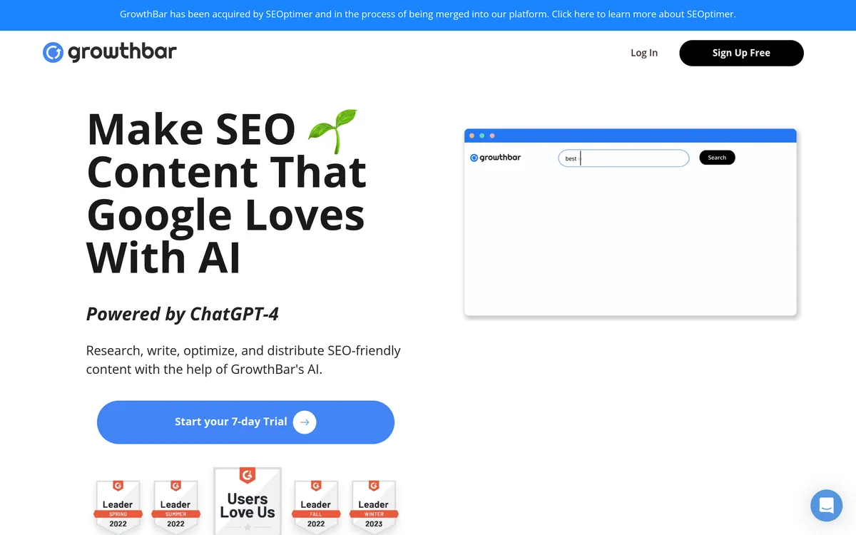 GrowthBar screenshot