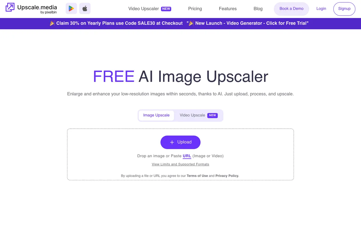 Upscale.media screenshot